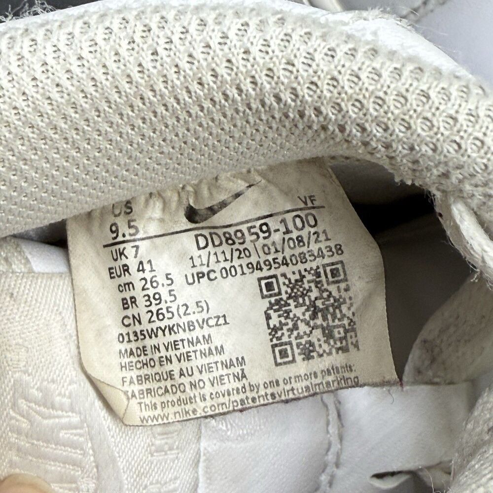 Nike Womens size 9.5 Air Force 1 DD8959-100 White Casual Shoes Sneakers - Picture 6 of 7